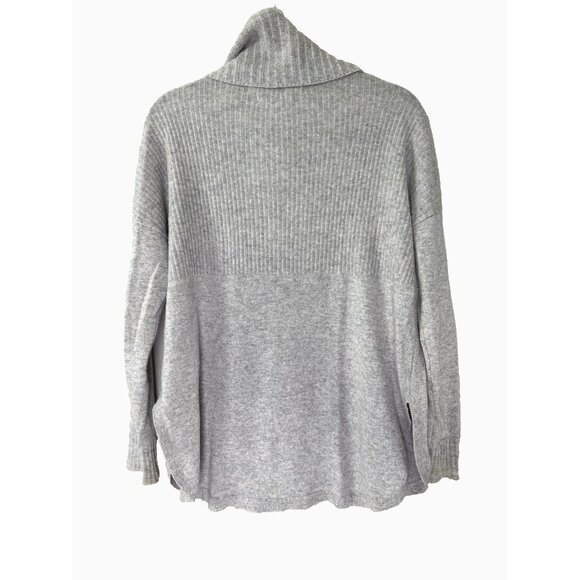 Max Studio Womens Small Gray Cashmere Cowl Neck Sweater Cozy Minimalist Classic - Picture 2 of 13